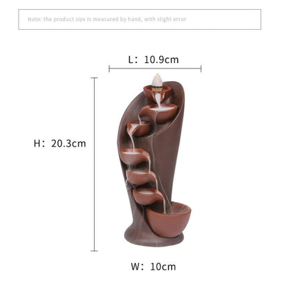 Handmade Torch-Style Ceramic Waterfall Incense Holder – Backflow Incense Burner for Home Decor & Zen Atmosphere