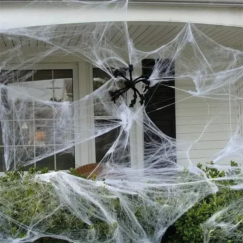 Halloween Spider Web Decoration Fake Spider Web Cotton Thread Haunted House Decor