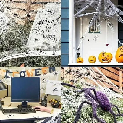 Halloween Spider Web Decoration Fake Spider Web Cotton Thread Haunted House Decor