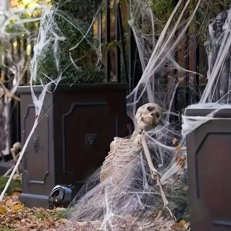 Halloween Spider Web Decoration Fake Spider Web Cotton Thread Haunted House Decor