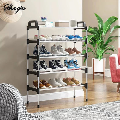 7-Tier Aluminum Alloy Shoe Rack Organizer | Multi-Layer Dust-Proof Entryway Storage Shelf for Dormitory & Home