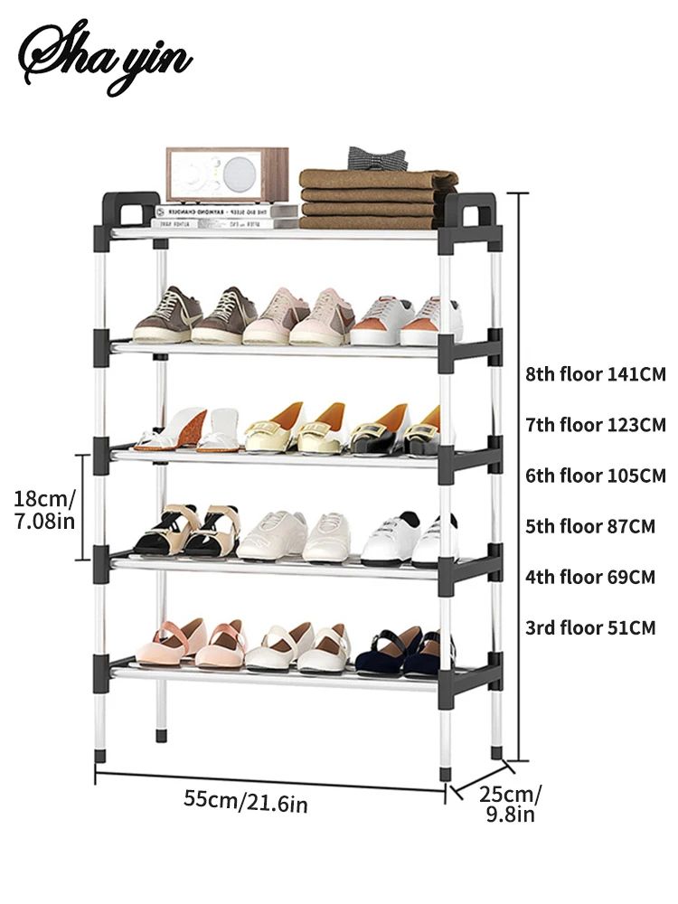 7-Tier Aluminum Alloy Shoe Rack Organizer | Multi-Layer Dust-Proof Entryway Storage Shelf for Dormitory & Home