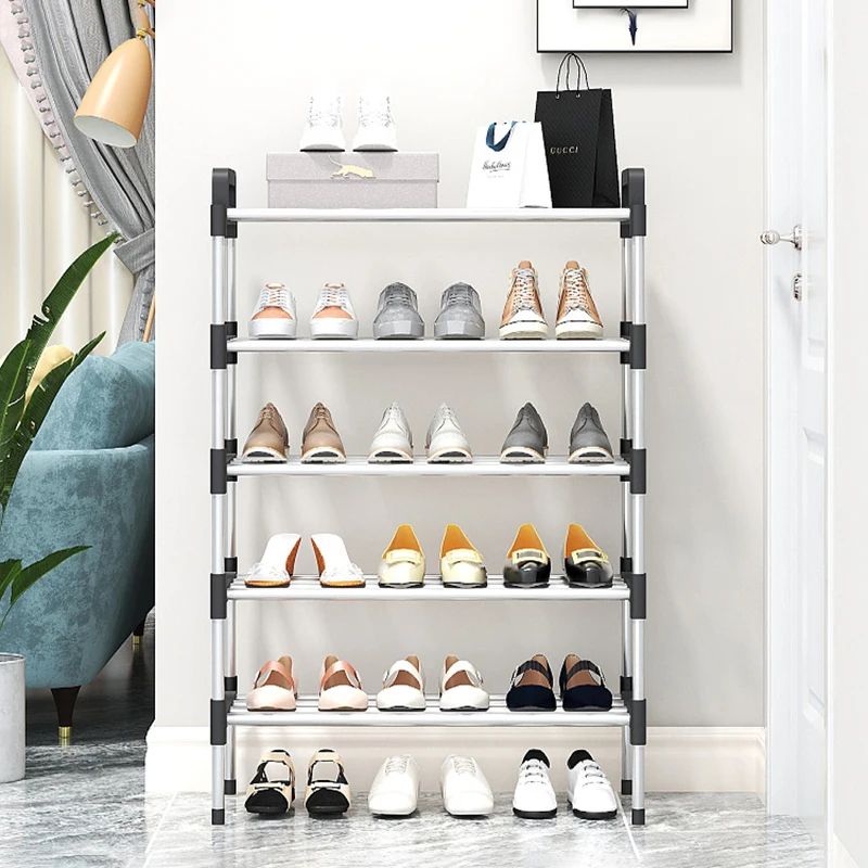 7-Tier Aluminum Alloy Shoe Rack Organizer | Multi-Layer Dust-Proof Entryway Storage Shelf for Dormitory & Home