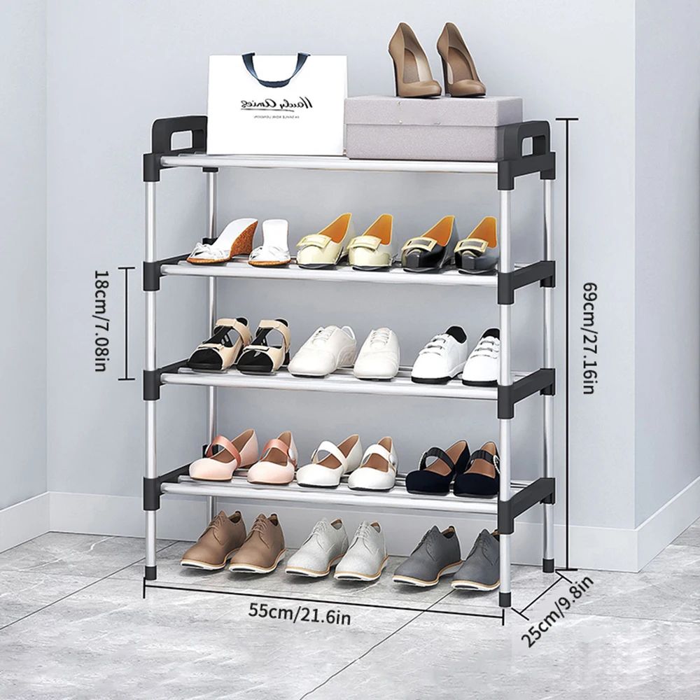 7-Tier Aluminum Alloy Shoe Rack Organizer | Multi-Layer Dust-Proof Entryway Storage Shelf for Dormitory & Home