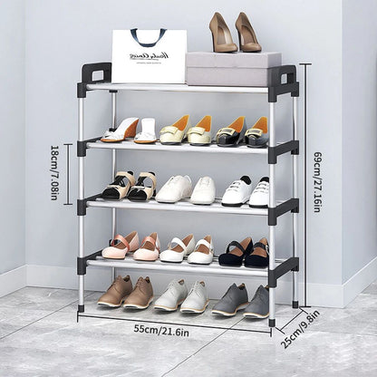 7-Tier Aluminum Alloy Shoe Rack Organizer | Multi-Layer Dust-Proof Entryway Storage Shelf for Dormitory & Home