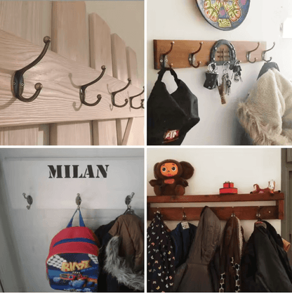 Retro Copper Dual Coat Hooks Wall Mounted Heavy Duty Rack 5 Pack