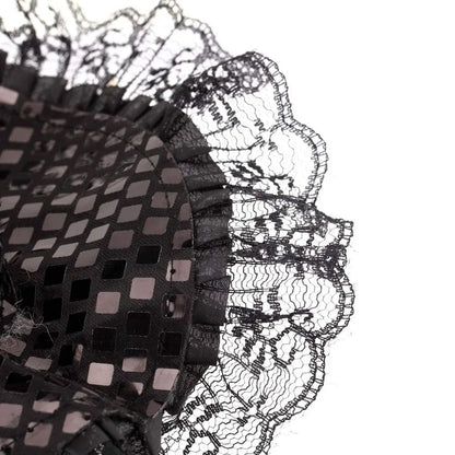 Gothic Halloween Witch Hat with Feathers & Lace – Elegant Witch Costume Accessory
