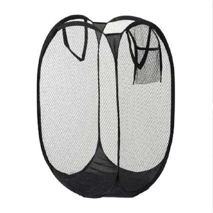 Foldable Mesh Laundry Basket with Handles, Portable Breathable Dirty Clothes Hamper for Bedroom & Bathroom Balcony Use