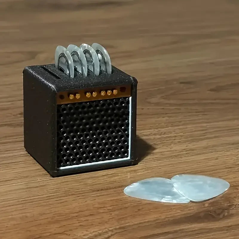 Modern Art Simulated Speakers, 3D Printed Music Guitar Bass Pick Storage Box, Space-saving Desktop Ornament