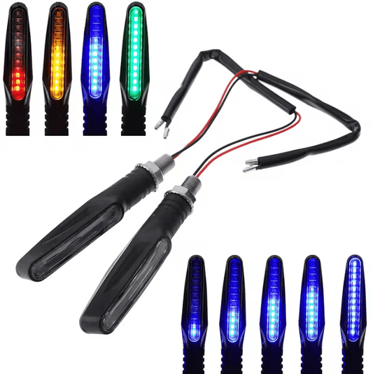 Universal LED Motorcycle Turn Signal Lights 12V Waterproof Amber Blinker Set