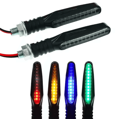 Universal LED Motorcycle Turn Signal Lights 12V Waterproof Amber Blinker Set