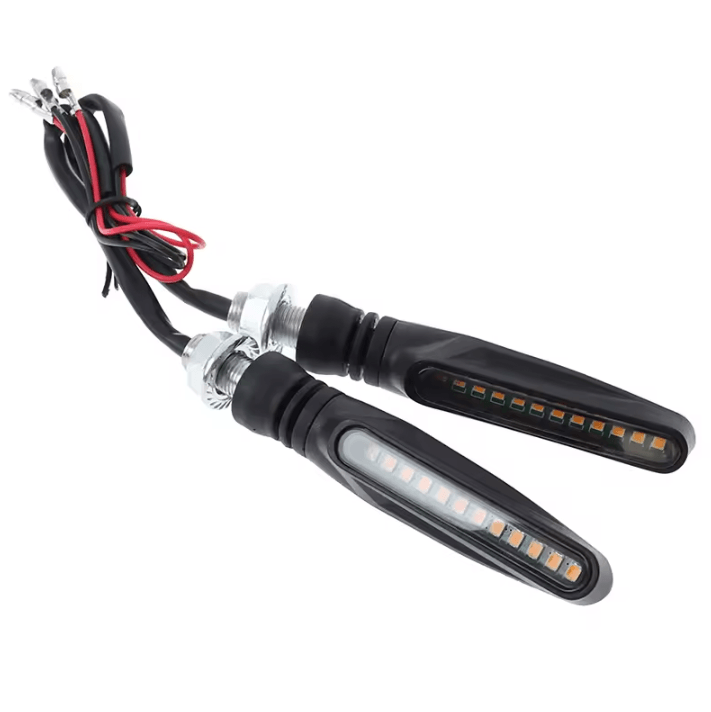 Universal LED Motorcycle Turn Signal Lights 12V Waterproof Amber Blinker Set