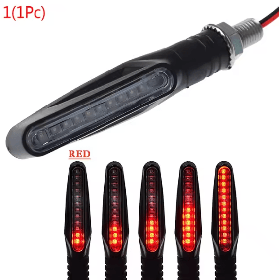 Universal LED Motorcycle Turn Signal Lights 12V Waterproof Amber Blinker Set