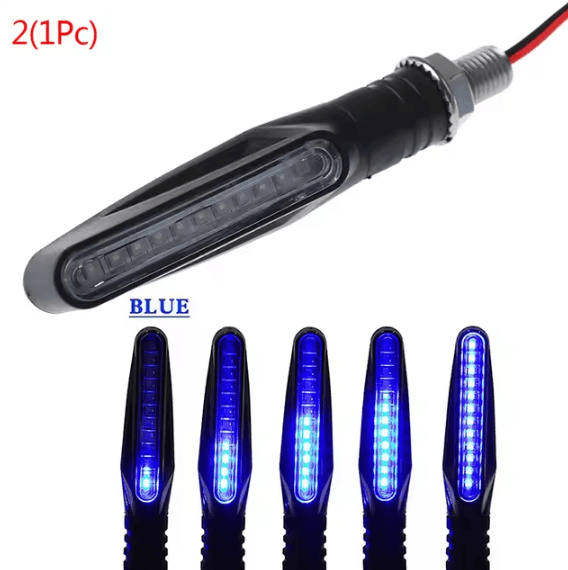 Universal LED Motorcycle Turn Signal Lights 12V Waterproof Amber Blinker Set