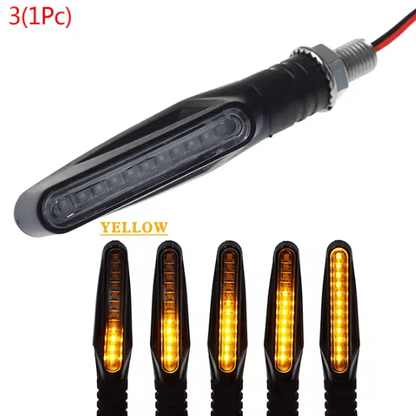 Universal LED Motorcycle Turn Signal Lights 12V Waterproof Amber Blinker Set