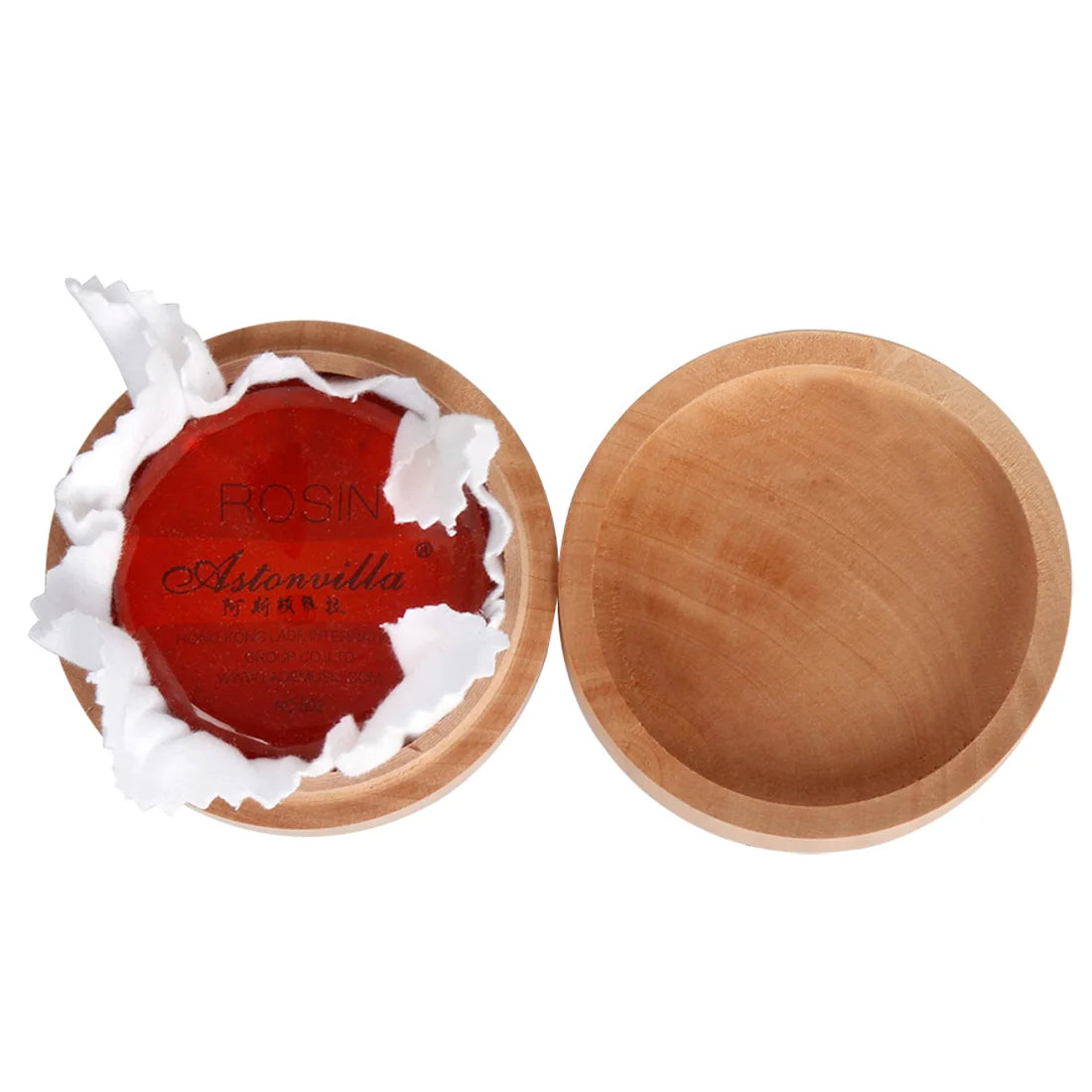 Wooden Case With Wipe, AstonVilla Rosin Round Red Gold, High Purity to Increase Friction, General Purpose