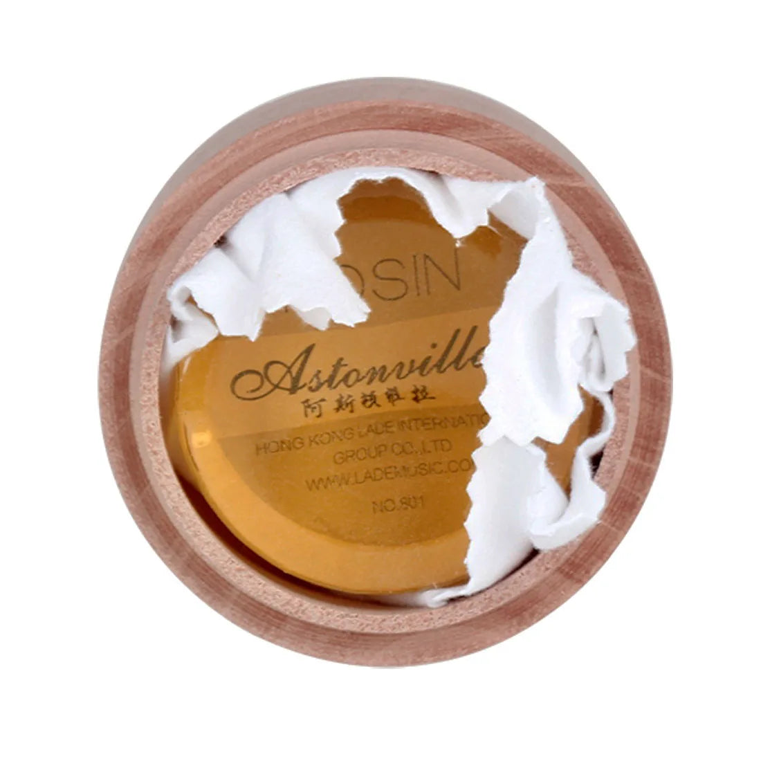 Wooden Case With Wipe, AstonVilla Rosin Round Red Gold, High Purity to Increase Friction, General Purpose