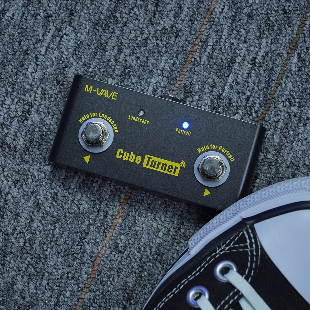 Rechargeable Cube Turner Wireless Pedal, Music Sheet Turner, Looper Connection for Guitar