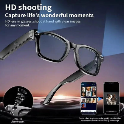 AI Smart Glasses with Camera, Bluetooth Call, Video Music Player for Men and Women