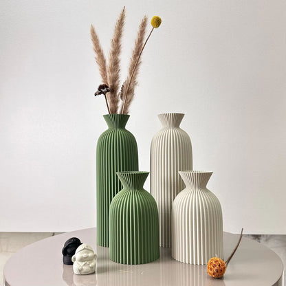 2-Piece Wavy Pattern Art Dry Vases Decorative Home Desktop Ornament
