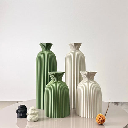 2-Piece Wavy Pattern Art Dry Vases Decorative Home Desktop Ornament