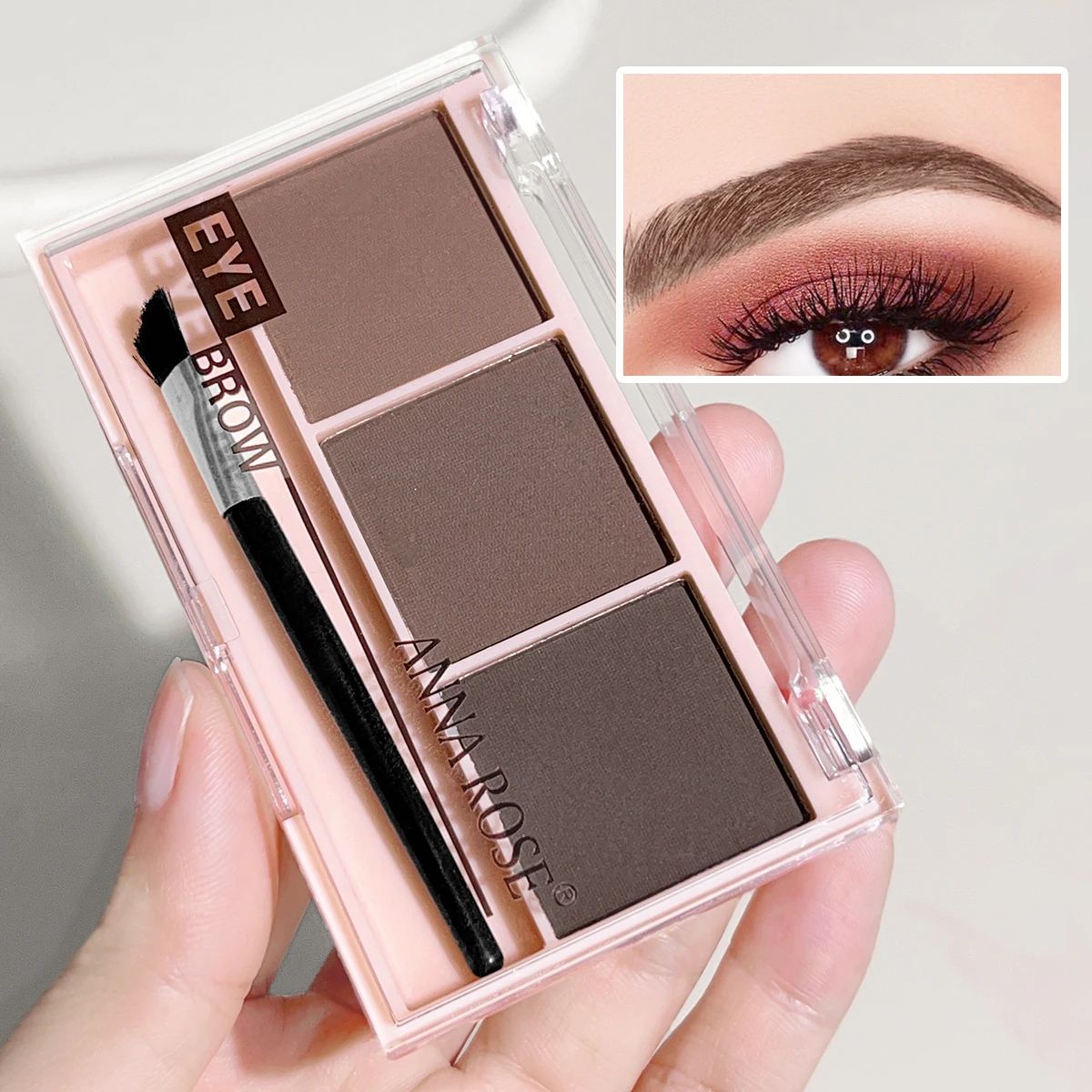 Three-Shade Waterproof Long-Lasting Eyebrow Powder Palette