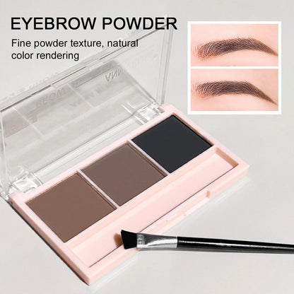 Three-Shade Waterproof Long-Lasting Eyebrow Powder Palette