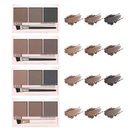 Three-Shade Waterproof Long-Lasting Eyebrow Powder Palette