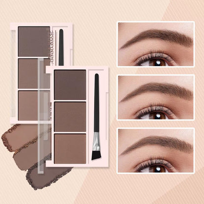 Three-Shade Waterproof Long-Lasting Eyebrow Powder Palette