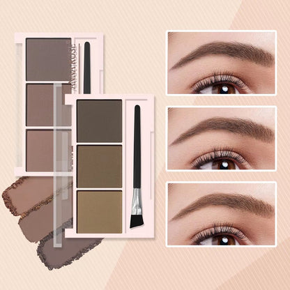 Three-Shade Waterproof Long-Lasting Eyebrow Powder Palette