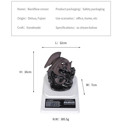 Vintage Dragon Smoke Waterfall Incense Holder – Ceramic Backflow Aromatherapy Tabletop Decor