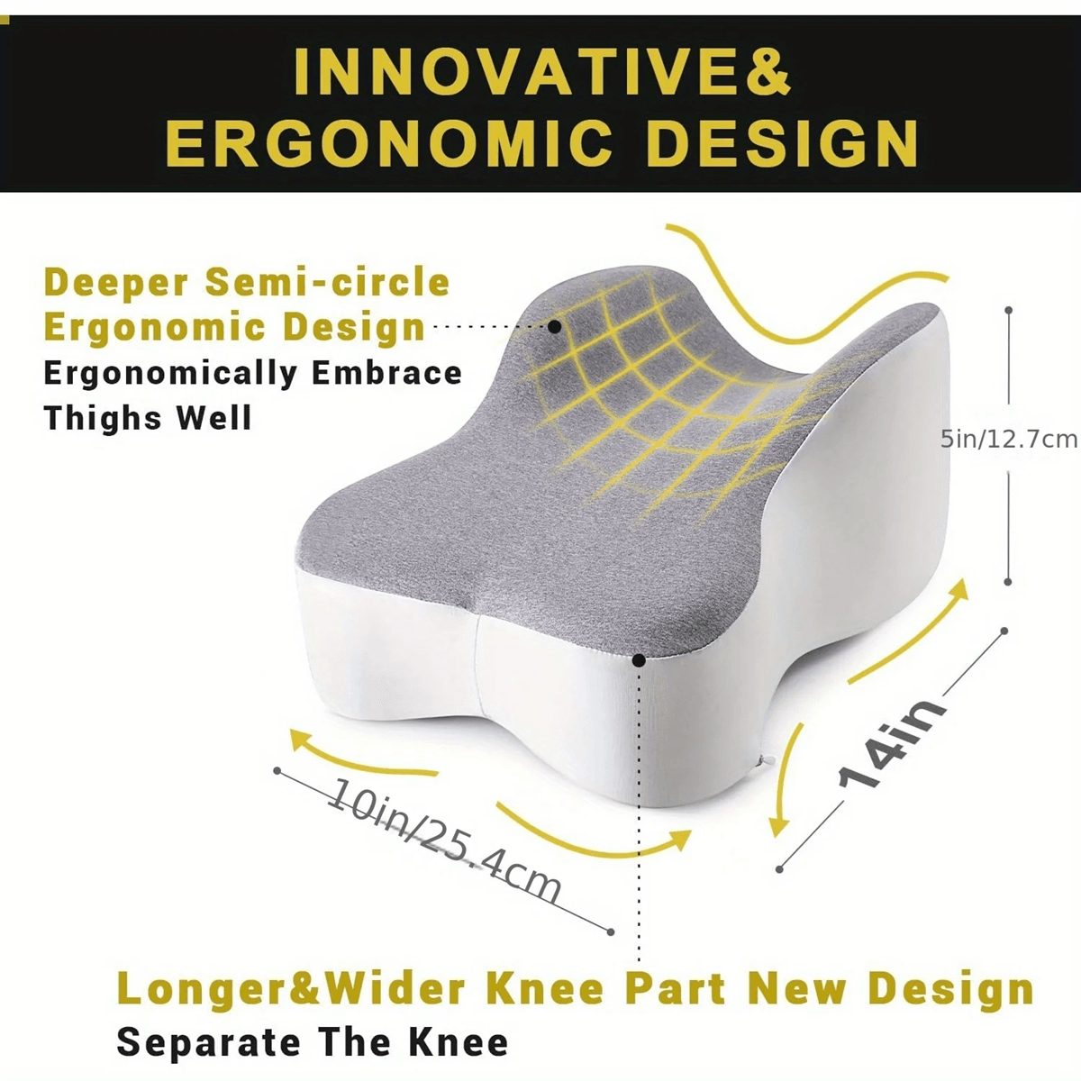 Orthopedic Memory Foam Knee Pillow for Side Sleepers Pain Relief