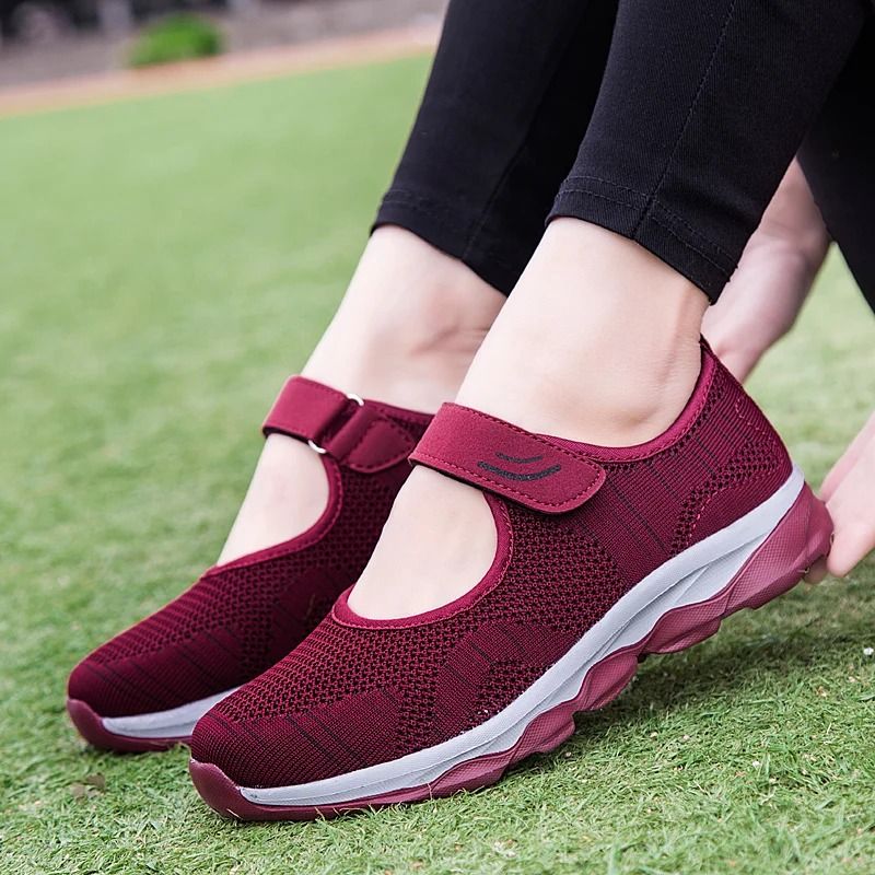 Women Breathable Mesh Casual Sneakers Flat Platform Summer Walking Shoes