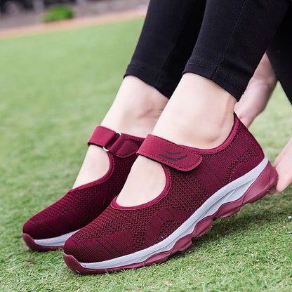 Women Breathable Mesh Casual Sneakers Flat Platform Summer Walking Shoes