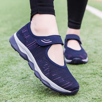 Women Breathable Mesh Casual Sneakers Flat Platform Summer Walking Shoes