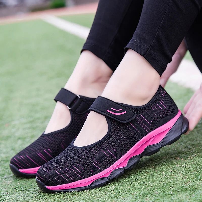 Women Breathable Mesh Casual Sneakers Flat Platform Summer Walking Shoes