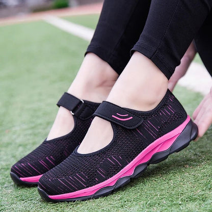 Women Breathable Mesh Casual Sneakers Flat Platform Summer Walking Shoes