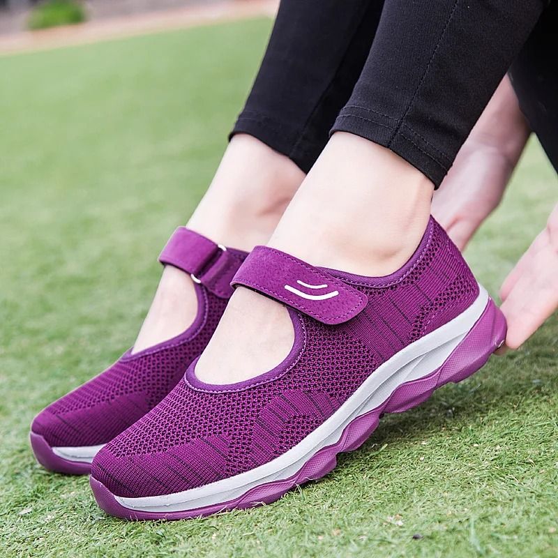 Women Breathable Mesh Casual Sneakers Flat Platform Summer Walking Shoes