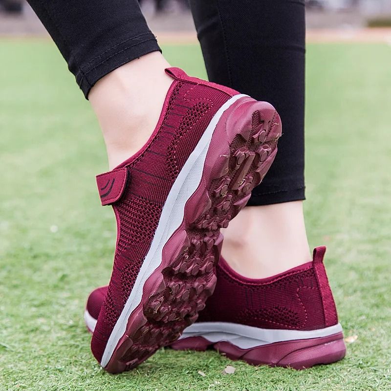 Women Breathable Mesh Casual Sneakers Flat Platform Summer Walking Shoes