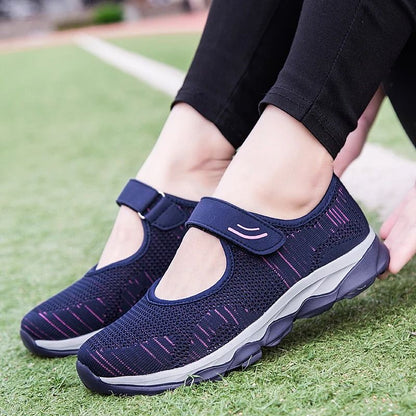 Women Breathable Mesh Casual Sneakers Flat Platform Summer Walking Shoes