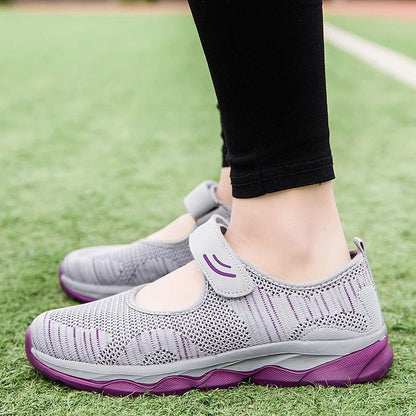 Women Breathable Mesh Casual Sneakers Flat Platform Summer Walking Shoes