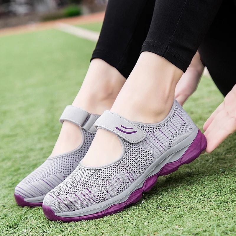 Women Breathable Mesh Casual Sneakers Flat Platform Summer Walking Shoes