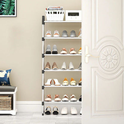 3-7 Tier Dustproof Shoe Rack Organizer Floor Standing Space Saving Shoe Cabinet for Entryway Doorstep Home Storage
