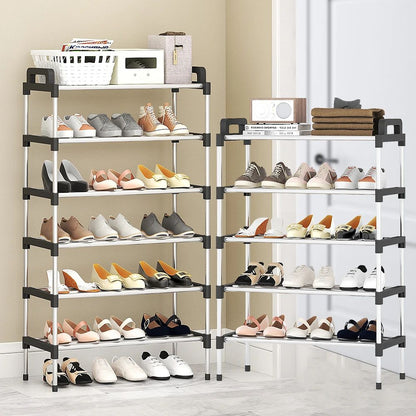 3-7 Tier Dustproof Shoe Rack Organizer Floor Standing Space Saving Shoe Cabinet for Entryway Doorstep Home Storage