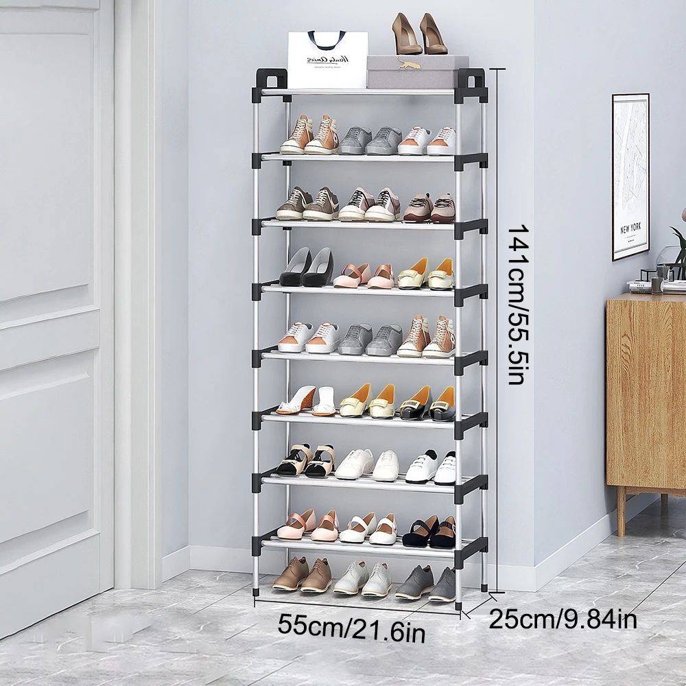 3-7 Tier Dustproof Shoe Rack Organizer Floor Standing Space Saving Shoe Cabinet for Entryway Doorstep Home Storage