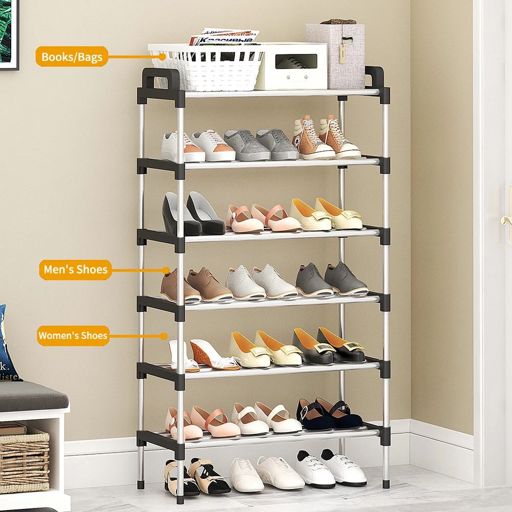 3-7 Tier Dustproof Shoe Rack Organizer Floor Standing Space Saving Shoe Cabinet for Entryway Doorstep Home Storage