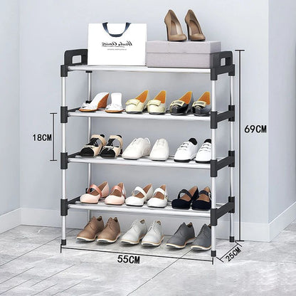 3-7 Tier Dustproof Shoe Rack Organizer Floor Standing Space Saving Shoe Cabinet for Entryway Doorstep Home Storage