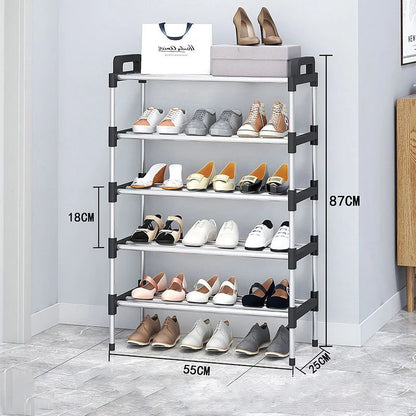 3-7 Tier Dustproof Shoe Rack Organizer Floor Standing Space Saving Shoe Cabinet for Entryway Doorstep Home Storage