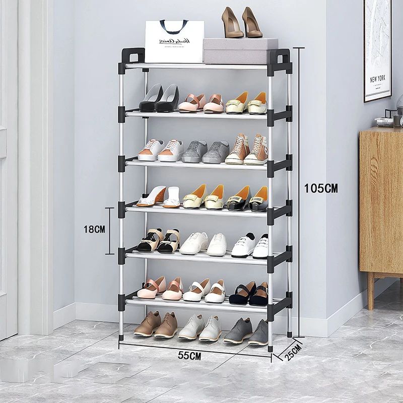 3-7 Tier Dustproof Shoe Rack Organizer Floor Standing Space Saving Shoe Cabinet for Entryway Doorstep Home Storage