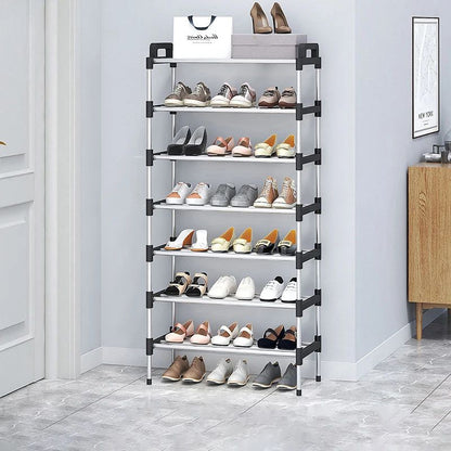 3-7 Tier Dustproof Shoe Rack Organizer Floor Standing Space Saving Shoe Cabinet for Entryway Doorstep Home Storage